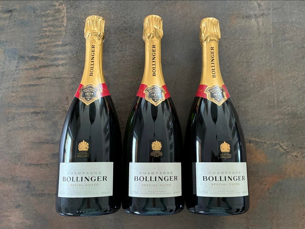 3 Flessen Bollinger Special Cuvée Champagne 75cl 12%, Ophalen of Verzenden, Nieuw, Frankrijk, Champagne
