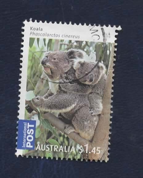 Fauna - Dieren - Koala met jong - Australie $ 1.45 - gebr, Verzenden, Gestempeld, Dier of Natuur