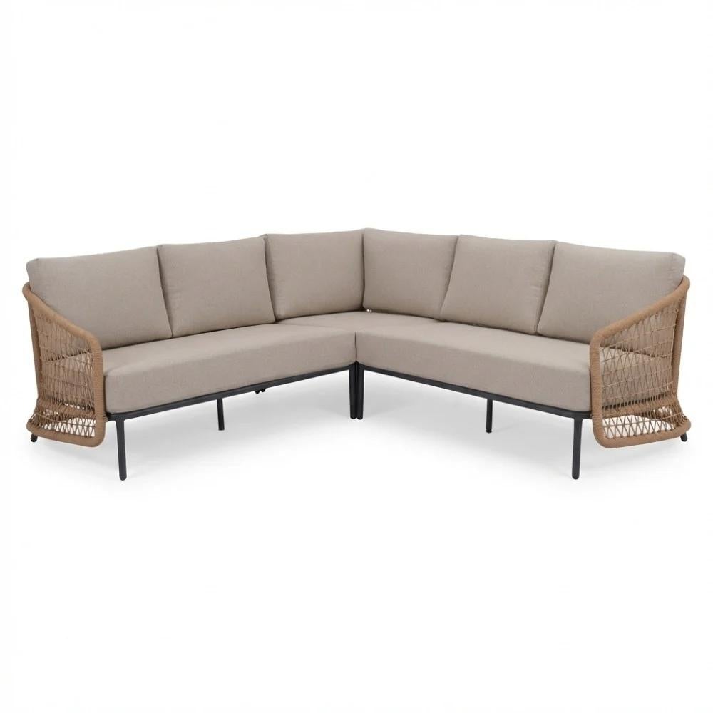 Vienna hoek loungeset | aluminium + touw | zand 223x223cm, Tuin en Terras, Tuinsets en Loungesets, Ophalen, 5 zitplaatsen, Aston Martinlaan 36