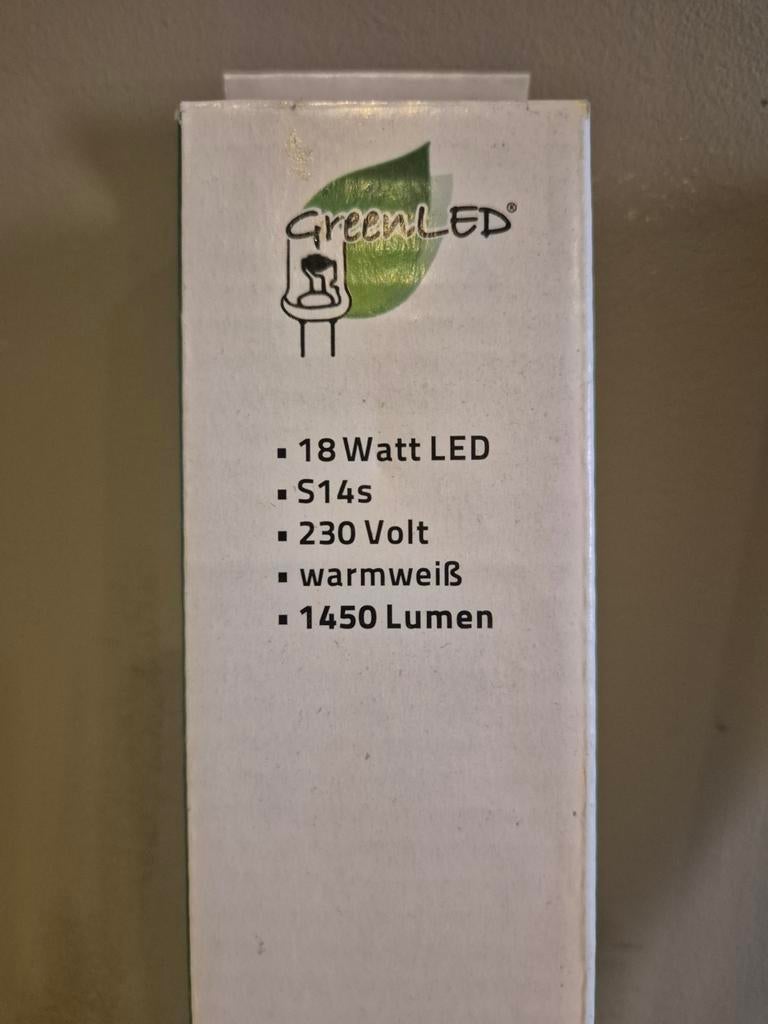 2 x GreenLED S14s LED Linienlampe 18W Warmwit 1000mm, Led-lamp, 60 watt of meer, Nieuw, Overige fittingen