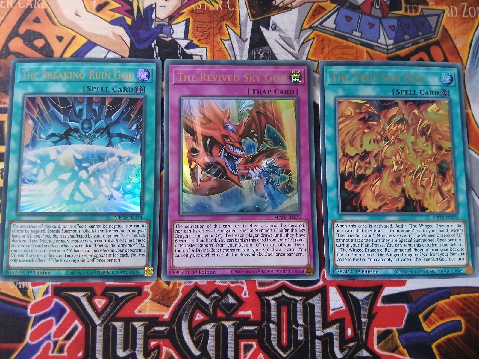 Egyptian God Support Set - Ultra Rare MP22 - Yu-Gi-Oh, Ophalen of Verzenden, Zo goed als nieuw, Meerdere kaarten, Foil