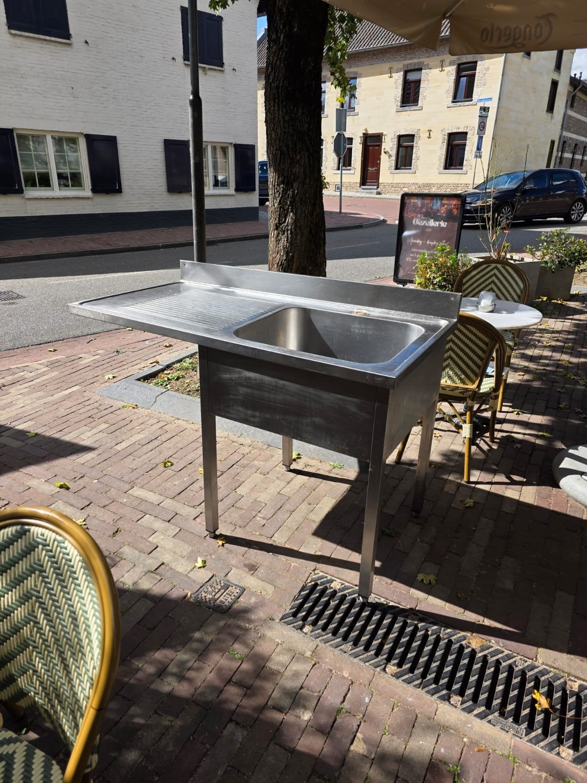 RVS Spoelbak met Afdruiprek - Horeca Keuken, Ophalen, Gebruikt, RVS Meubilair