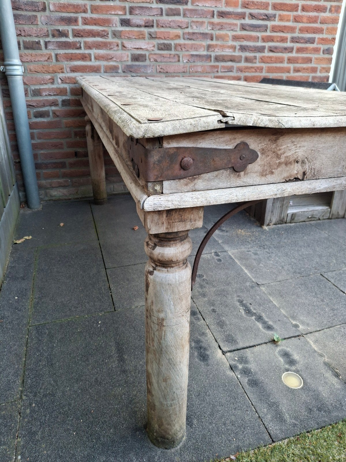 Houten tafel gratis ophalen, Ophalen of Verzenden, Gebruikt, Rechthoekig, Hout