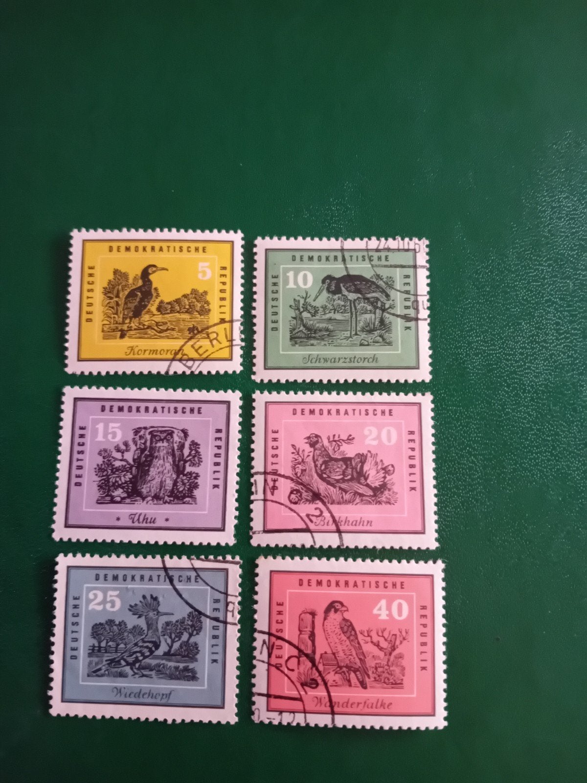 DDR Postzegels - Vogels (6 stuks), Ophalen of Verzenden, DDR, Gestempeld