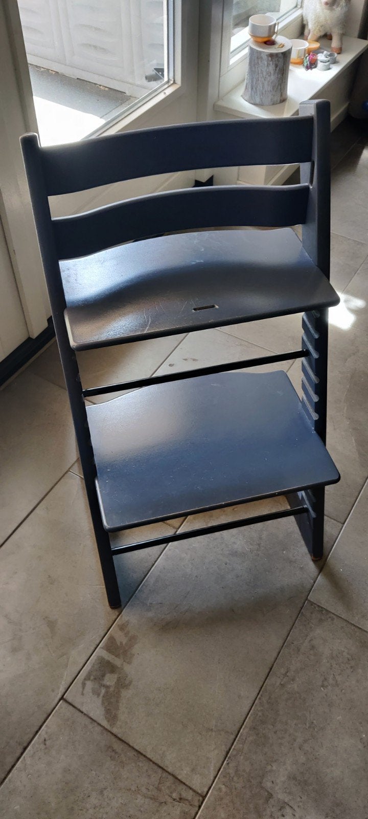 Stokke Tripp Trapp Stoel - Donkerblauw (Gebruikt), Ophalen, Gebruikt, Meegroeistoel, Aanschuifbaar