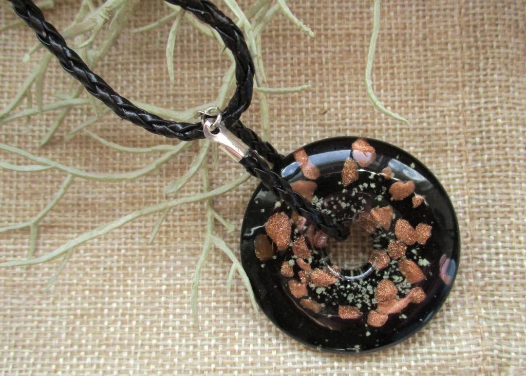 Tachyon Archion® energie ketting glazen donut zwart-bronze, Ophalen of Verzenden, Nieuw