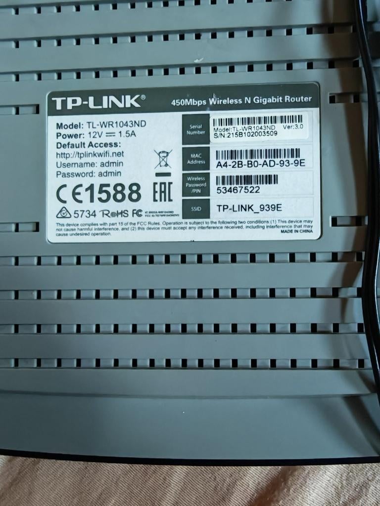 TP-Link TL-WR1043ND draadloze router, Ophalen, Gebruikt, Router, TPLink
