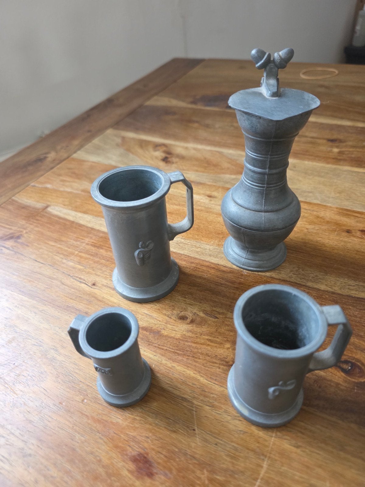Diverse collectie tinnen voorwerpen, waaronder Peltro 95%, Antiek en Kunst, Ophalen of Verzenden