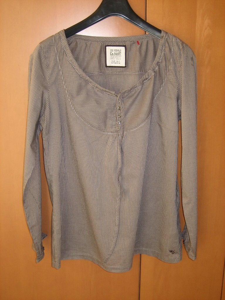 Leuke bruine katoenen streepjes tuniek ESPRIT 40-42 snazzeys, Bruin, Maat 42/44 (L), Nieuw, Ophalen of Verzenden