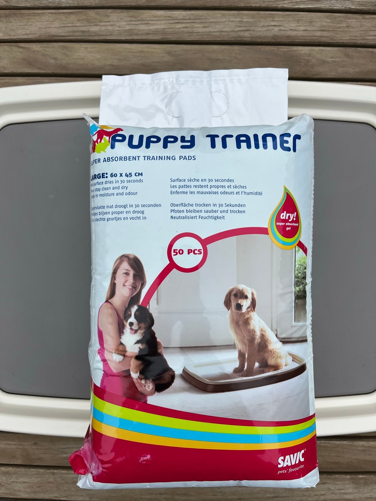 Savic puppy trainer (large) inclusief 50 pads (60x45), Ophalen, Gebruikt