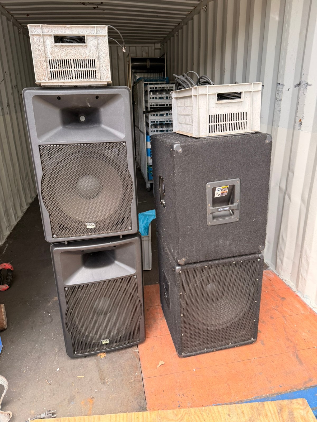 2x dap k-115 2x omnitronic bx-1550, Ophalen, Gebruikt, Party speaker, Overige merken