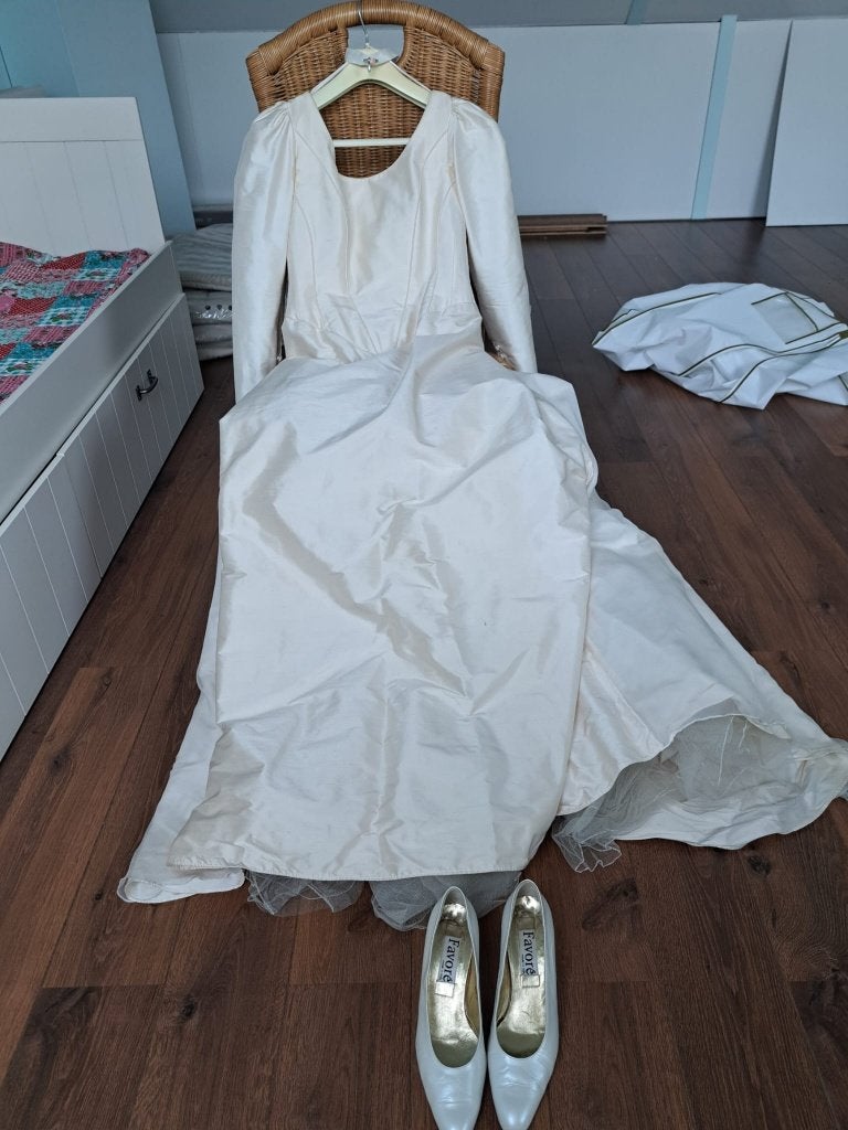 Vintage trouwjurk Tracy Connop, Kleding | Dames, Trouwjurk, Wit, Zo goed als nieuw, Ophalen