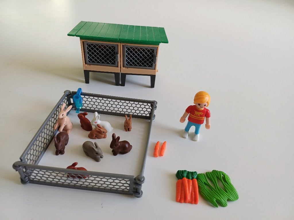 Playmobil konijnenhok met buitenren - 6140, Ophalen of Verzenden, Zo goed als nieuw, Complete set