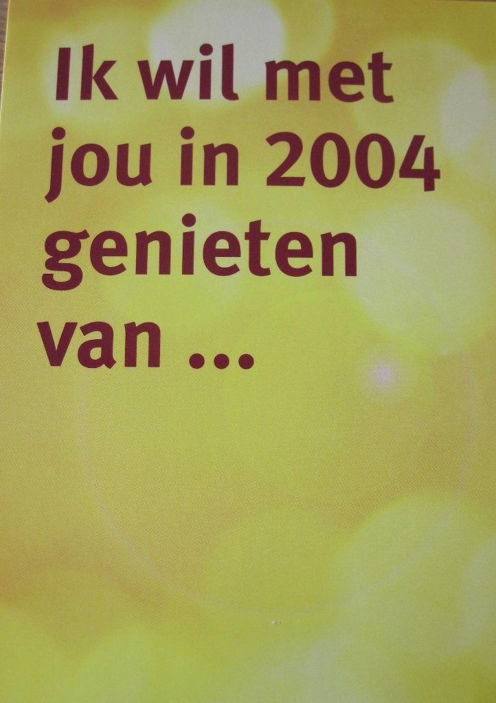 Boomerang - ik wil met jou in 2004 genieten van - nieuw, Verzenden, 1980 tot heden, Ongelopen, Overige thema's