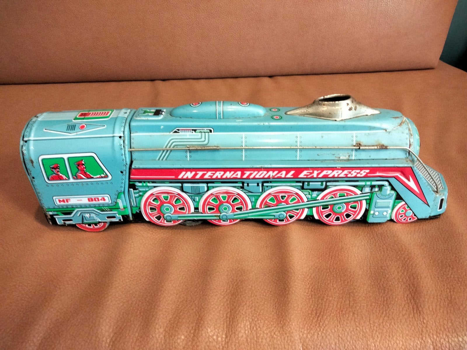 Vintage Blikken Speelgoedtrein - International Express MF-80, Hobby en Vrije tijd, Modeltreinen | H0, Ophalen of Verzenden, Gebruikt