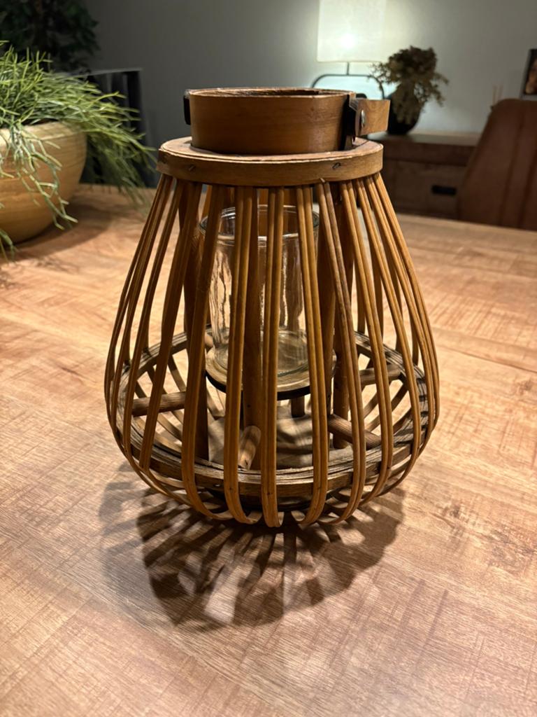 Super leuke lantaarn (circa 28cm hoog), Ophalen, Zo goed als nieuw, Hout, 25 tot 50 cm
