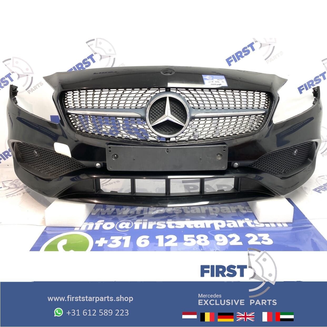 W176 FACELIFT AMG VOORBUMPER ZWART Mercedes A Klasse 2012-20, Auto-onderdelen, Gebruikt, -, Voor, Ophalen of Verzenden