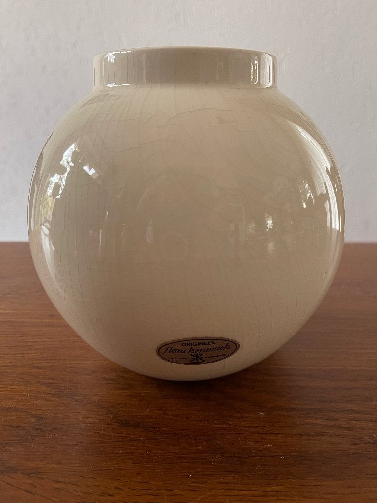 Vaas "Flora keramiek" uit Hardenberg 'Jaren 80', Ophalen of Verzenden, Zo goed als nieuw, Overige kleuren, Glas