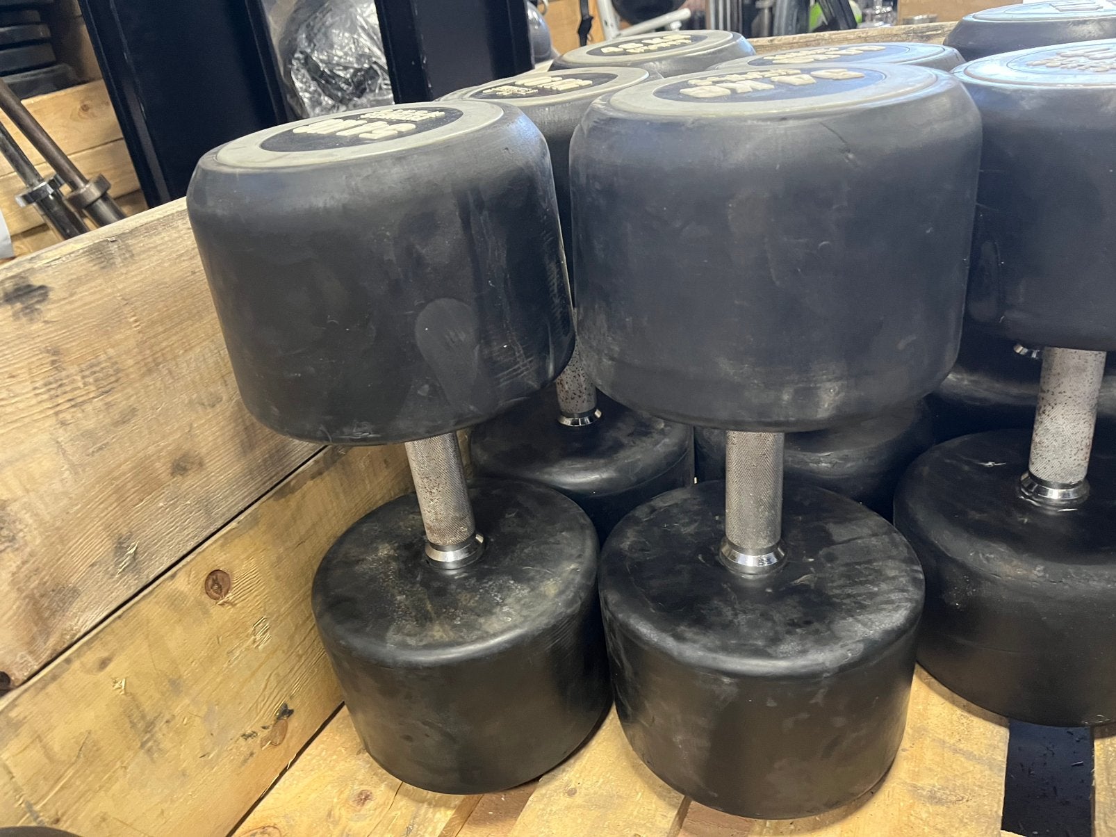 2 x 54 kg rubberen dumbbells dumbbell set gewichten