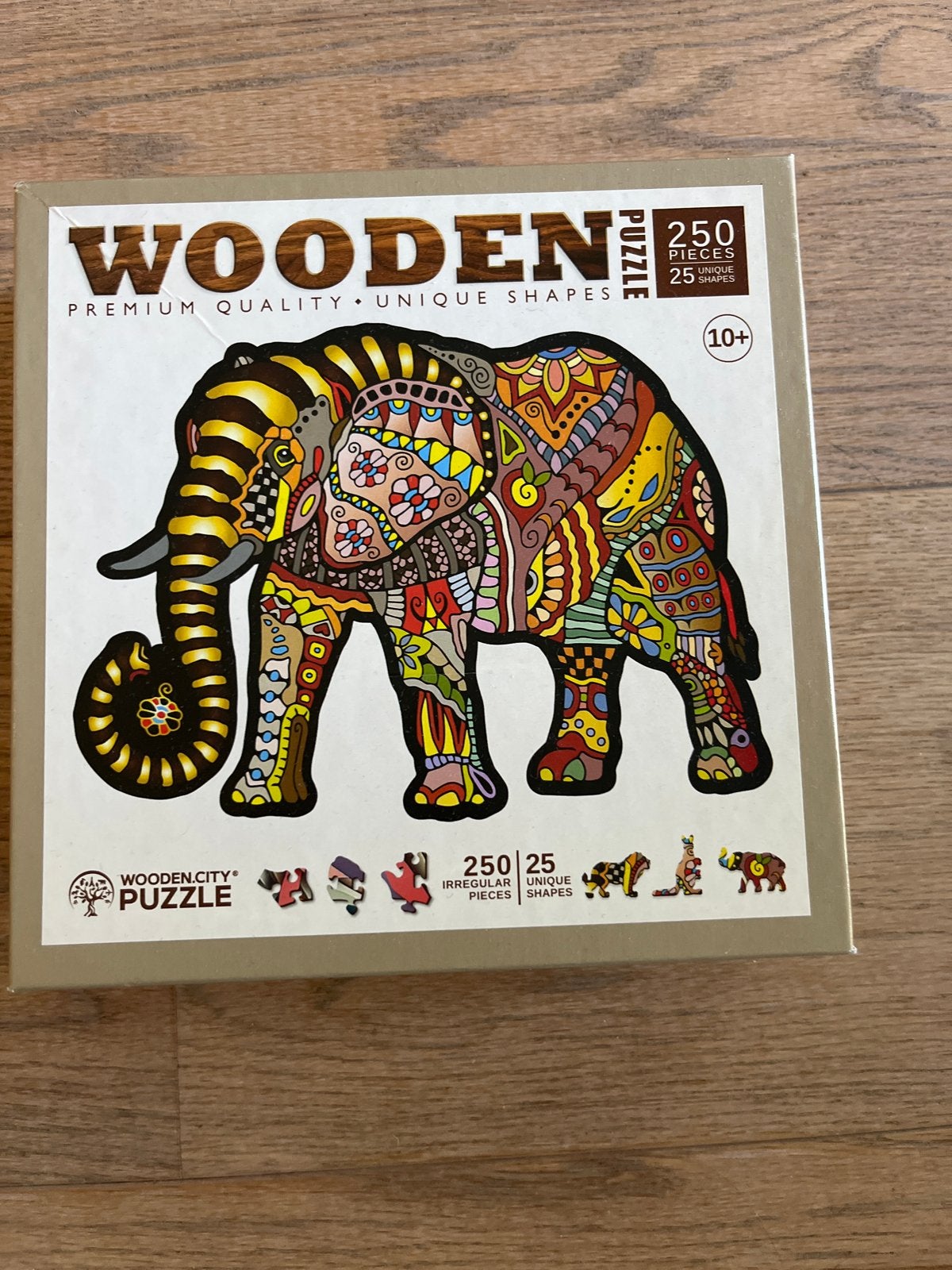 Nieuw houten puzzel - Olifant (250 stukjes), Nieuw, Van hout, 6 jaar of ouder, Meer dan 50 stukjes