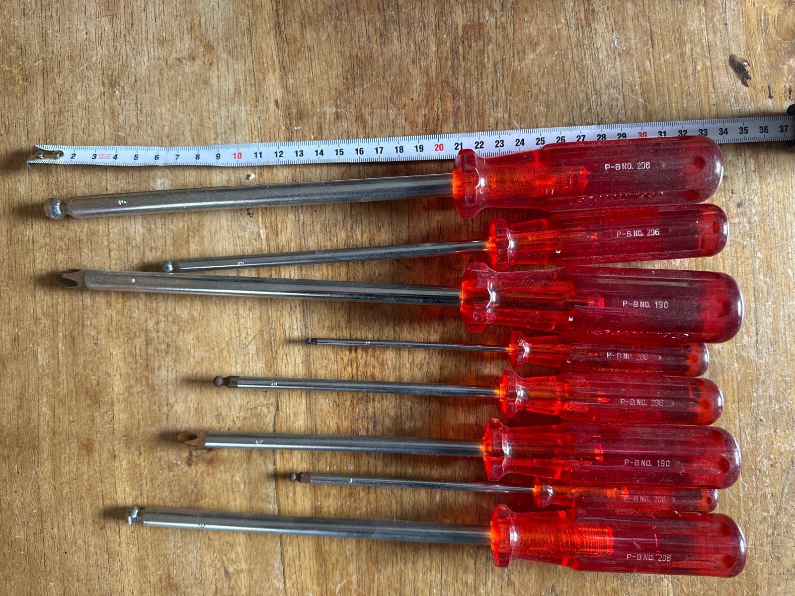 PB Swiss - Set van 8 Schroevendraaiers met Rode Handvatten, Verzenden, Gebruikt, Schroevendraaier, Overige merken