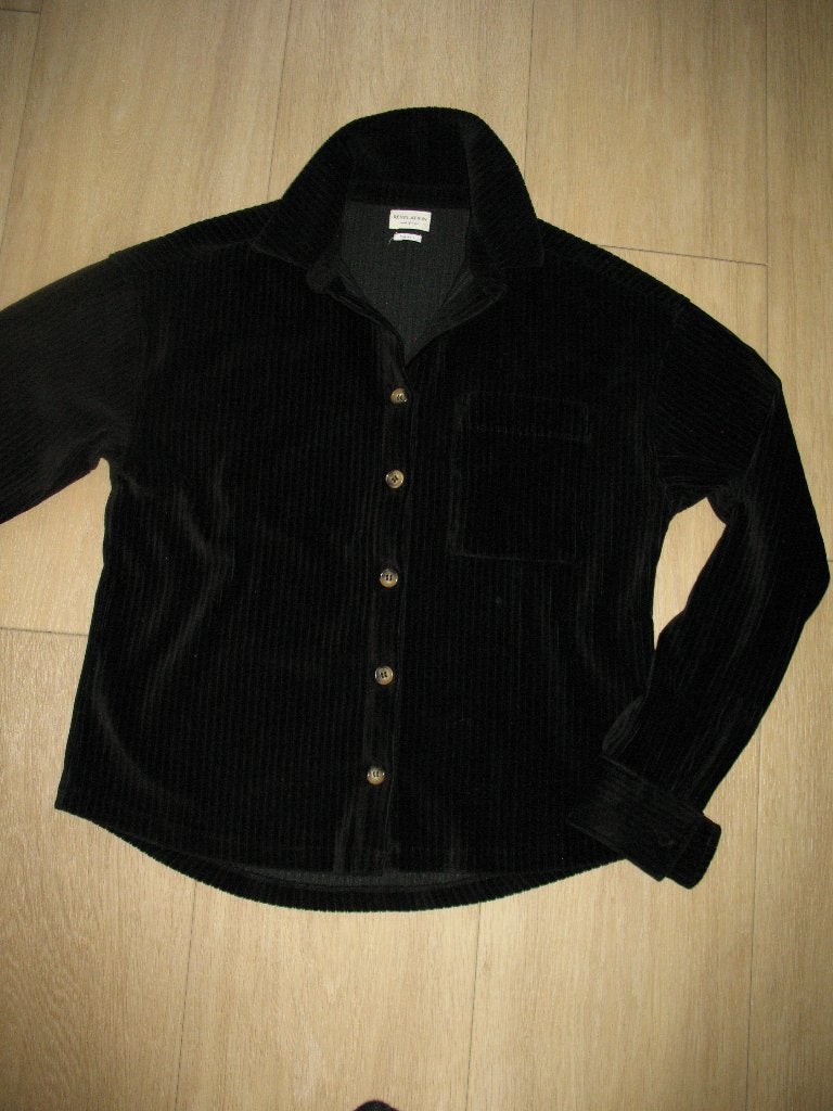 Revelation Stretch Ribfluweel Blouse Zwart maat S Ongedragen, Maat 38/40 (M), Zwart, Nieuw, Ophalen of Verzenden