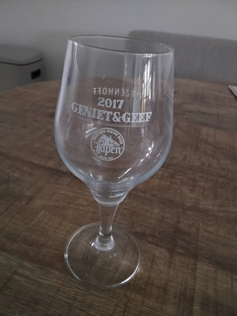 Jopen Bierglas met opdruk geniet & geef 2017, Ophalen of Verzenden, Nieuw, Glas of Glazen, Heineken