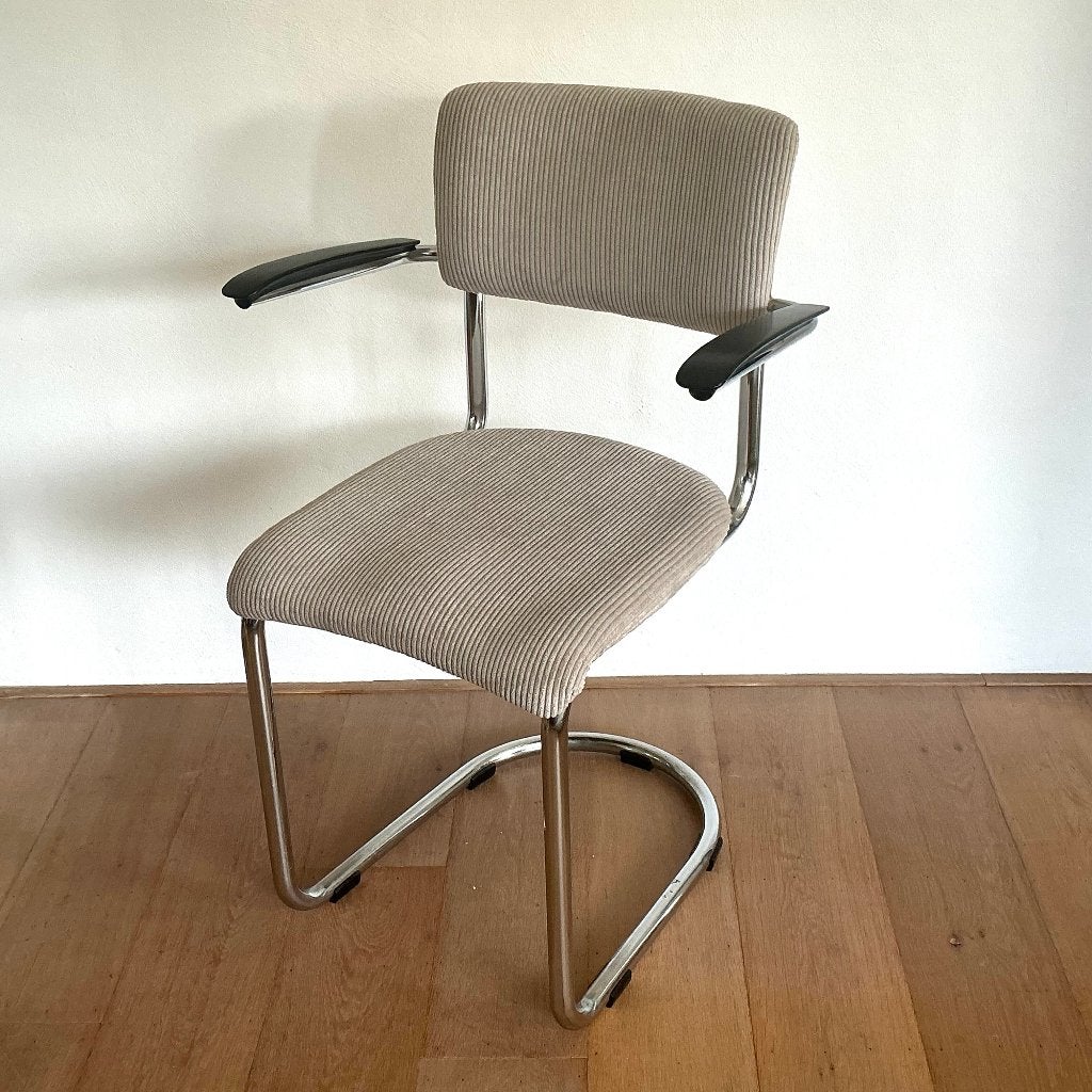 Vintage Gispen stoel 208, bureaustoel, eetkamerstoel, Huis en Inrichting, Stoelen, Ophalen, Overige kleuren, Metaal, Eén