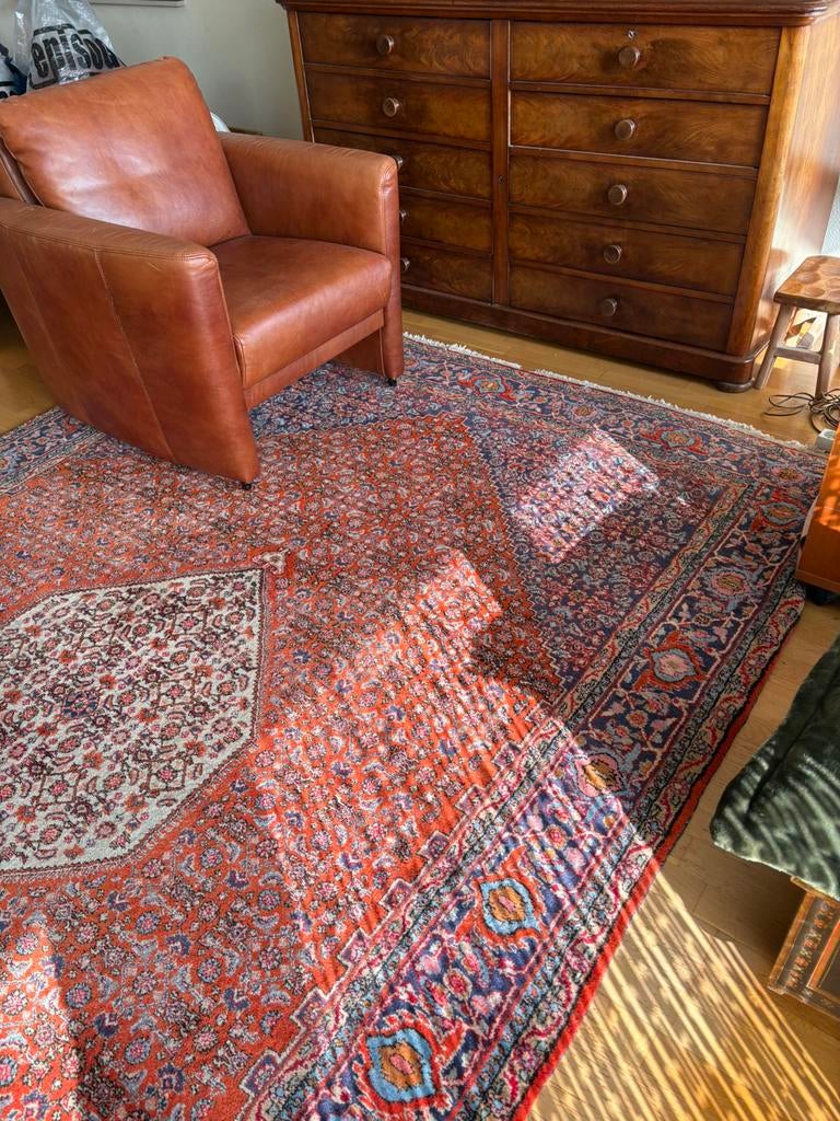 Perzisch Tapijt Bidjar, groot 335 x 230, Iran /  450 EURO, Ophalen, Crème, Perzisch, 200 cm of meer