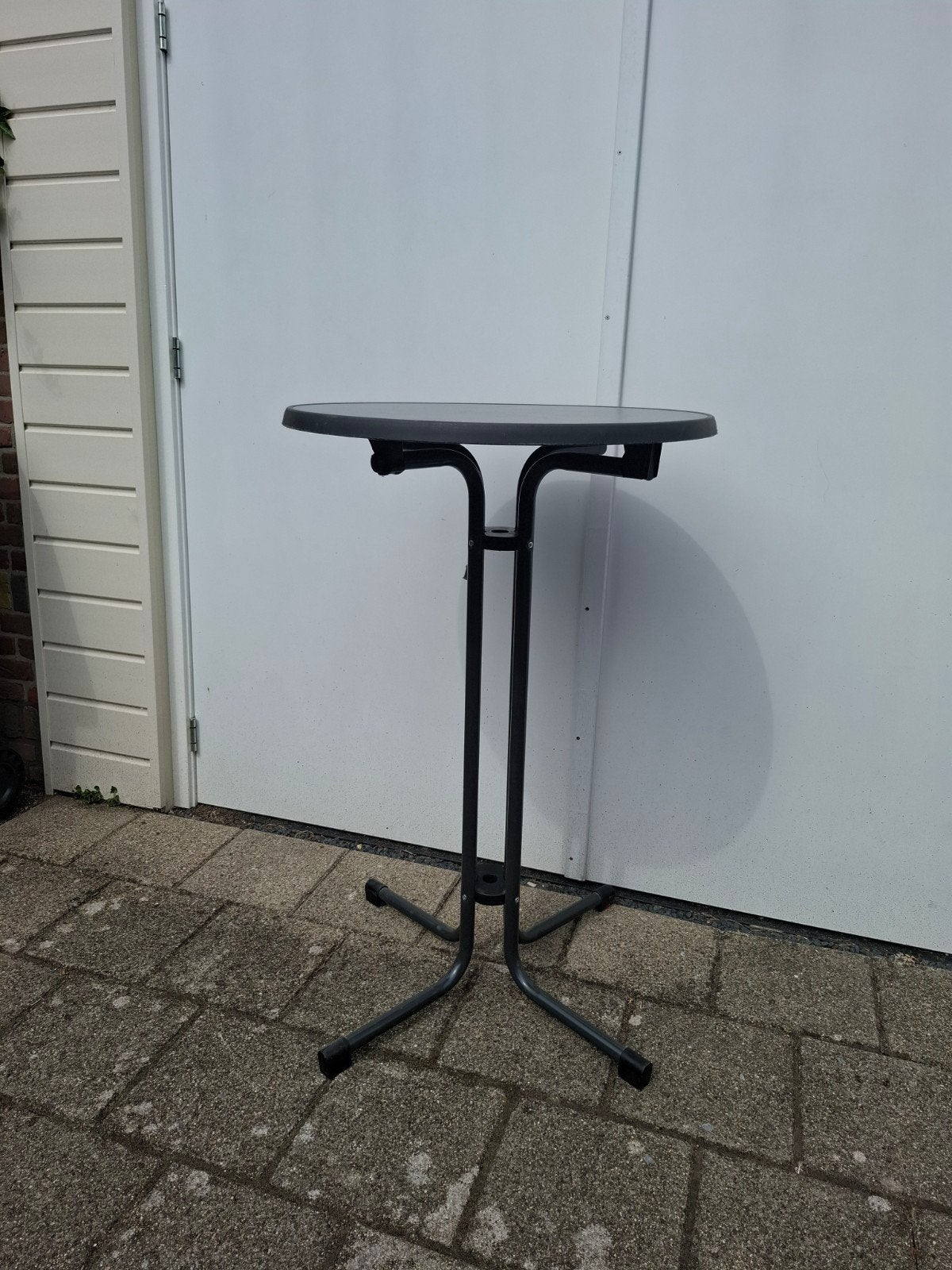 Antraciet kleurige statafel, weinig gebruikt, Ophalen, Zo goed als nieuw, Rond, Metaal