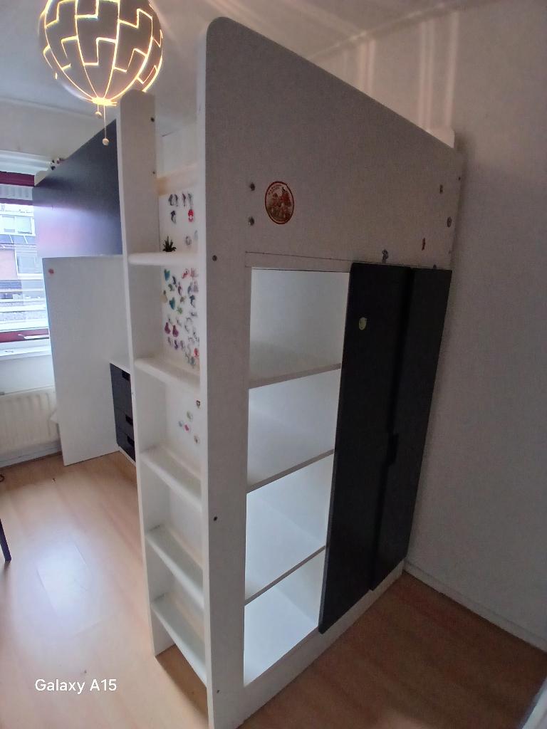 Ikea smastad hoge bed bureau kast met laden, Ophalen, 85 tot 100 cm, Zo goed als nieuw, 180 cm of meer