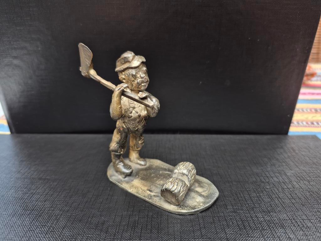 Vintage ZHM Tiel Bronzen Beeldje 'Boertje met bijl, Antiek en Kunst, Ophalen of Verzenden