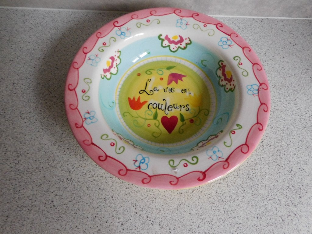 Diep Bord Geel La vie en Couleur JET by ter Steege - 23 cm, Keramiek, Ophalen of Verzenden, Zo goed als nieuw, Bord(en)