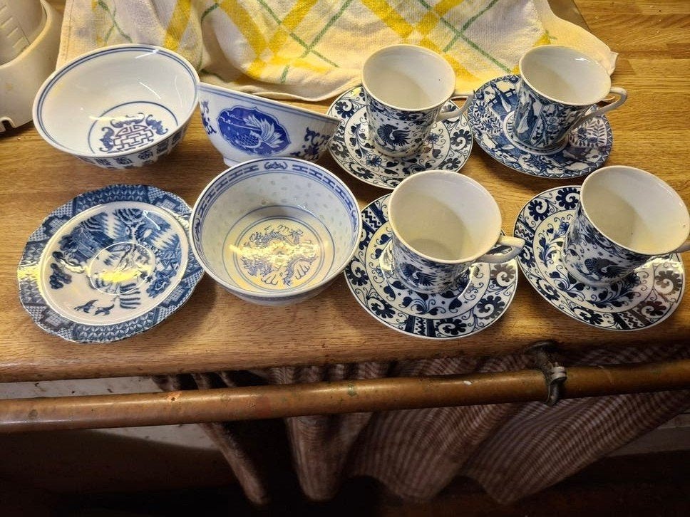 Diverse collectie blauw-wit Chinees porselein, Antiek en Kunst, Ophalen of Verzenden