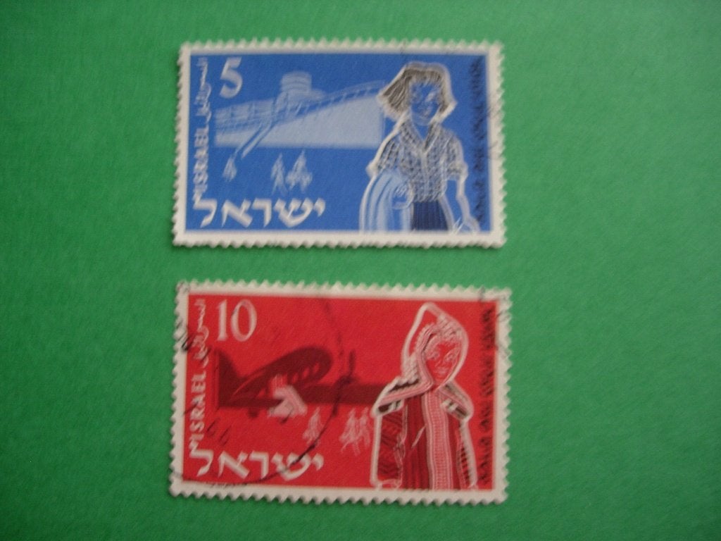 Israël 1955 3 verschillende series postzegels gestempeld, Verzenden, Gestempeld, Midden-Oosten