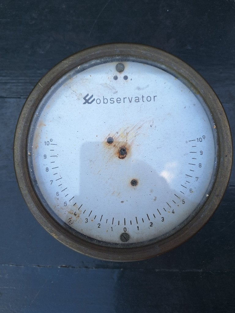 Antieke drukmeter in koperen huis., Ophalen of Verzenden