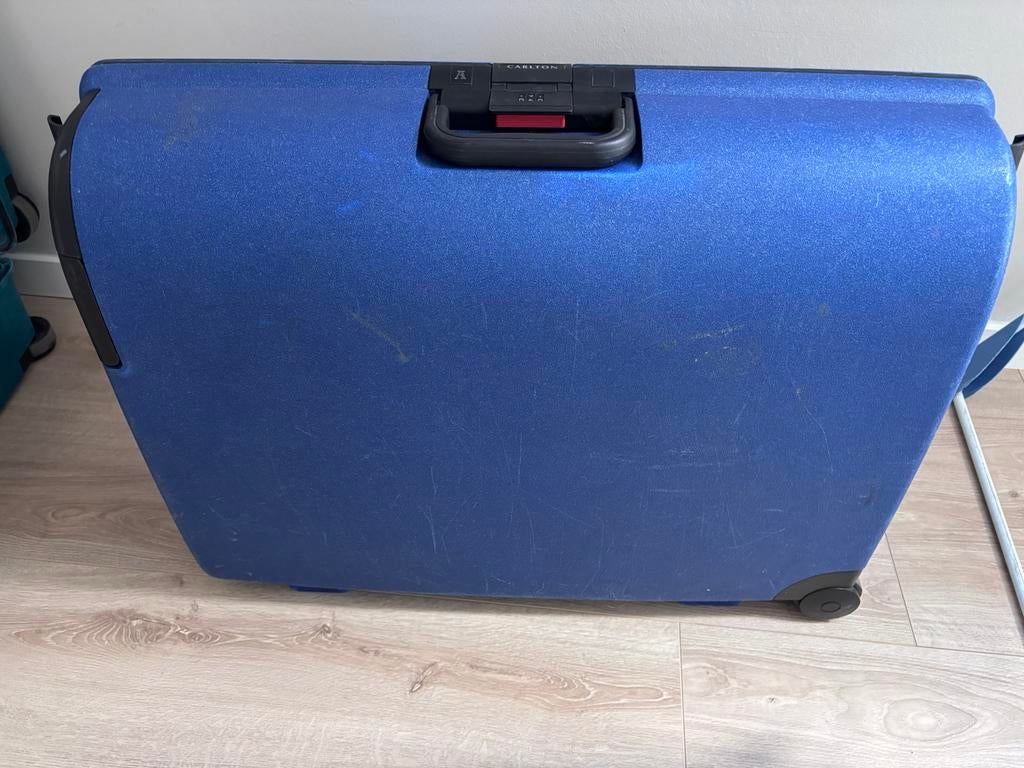 Blauwe bagage koffer, Sieraden, Tassen en Uiterlijk, Koffers, Gebruikt, Hard kunststof, 70 cm of meer, Ophalen