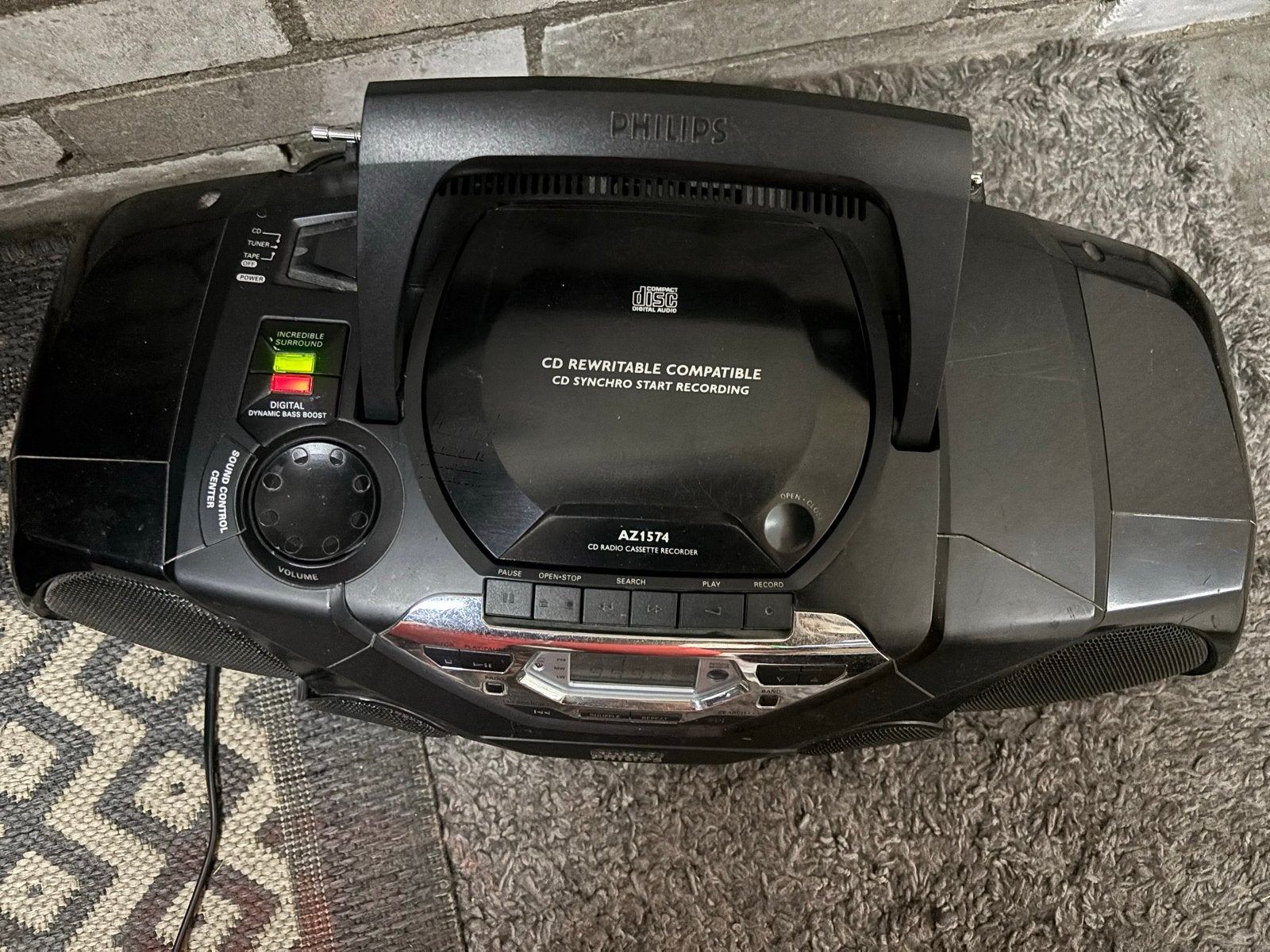 Philips AZ1574 CD Radio Cassette Recorder Boombox, Ophalen of Verzenden, Gebruikt, Radio, Met cd-speler