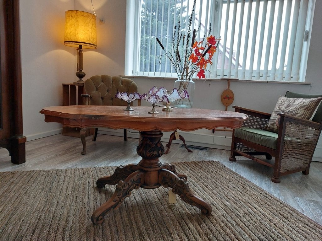 Ovale brocante salontafel, Ophalen