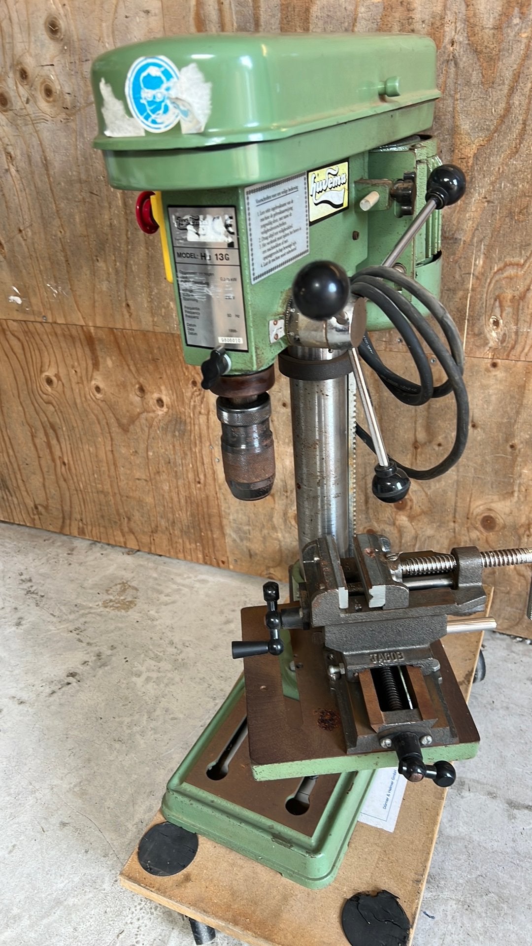 Kolomboormachine  huvema hu 13 g met kruistafel jacob, Ophalen, Gebruikt, Variabele snelheid, Minder dan 400 watt