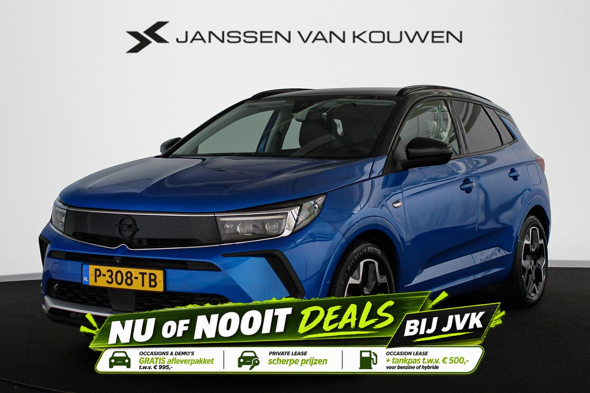 Opel Grandland 1.6 Turbo Plug-In Hybrid Ultimate Trekhaak Le, Auto's, 4 cilinders, Blauw, Bedrijf, Hybride Elektrisch/Benzine