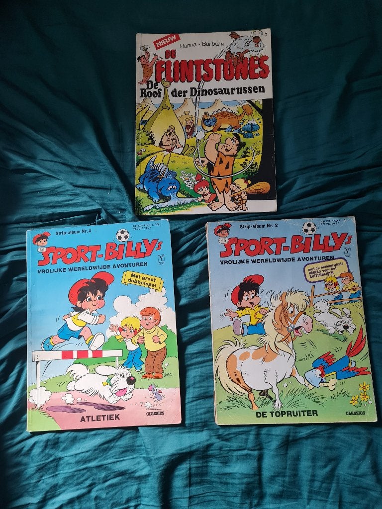 De Flintstones en Sport-Billy's stripboeken., Boeken, Stripboeken, Meerdere stripboeken, Ophalen, Zo goed als nieuw