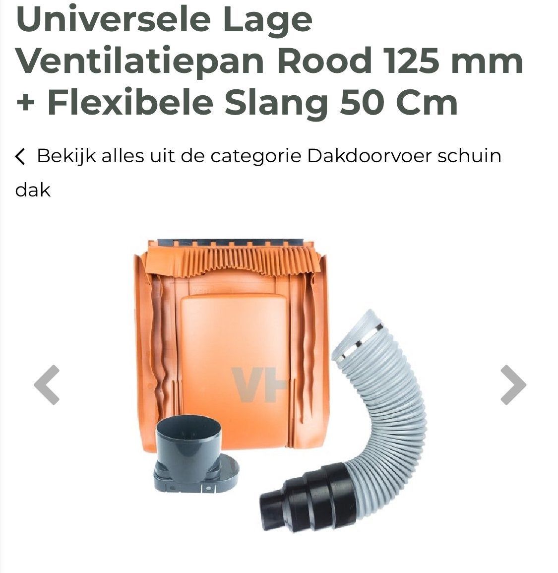 Universele Lage Ventilatiepan Rood 125mm + Flexibele g, Ophalen of Verzenden, Nieuw, Ventilator