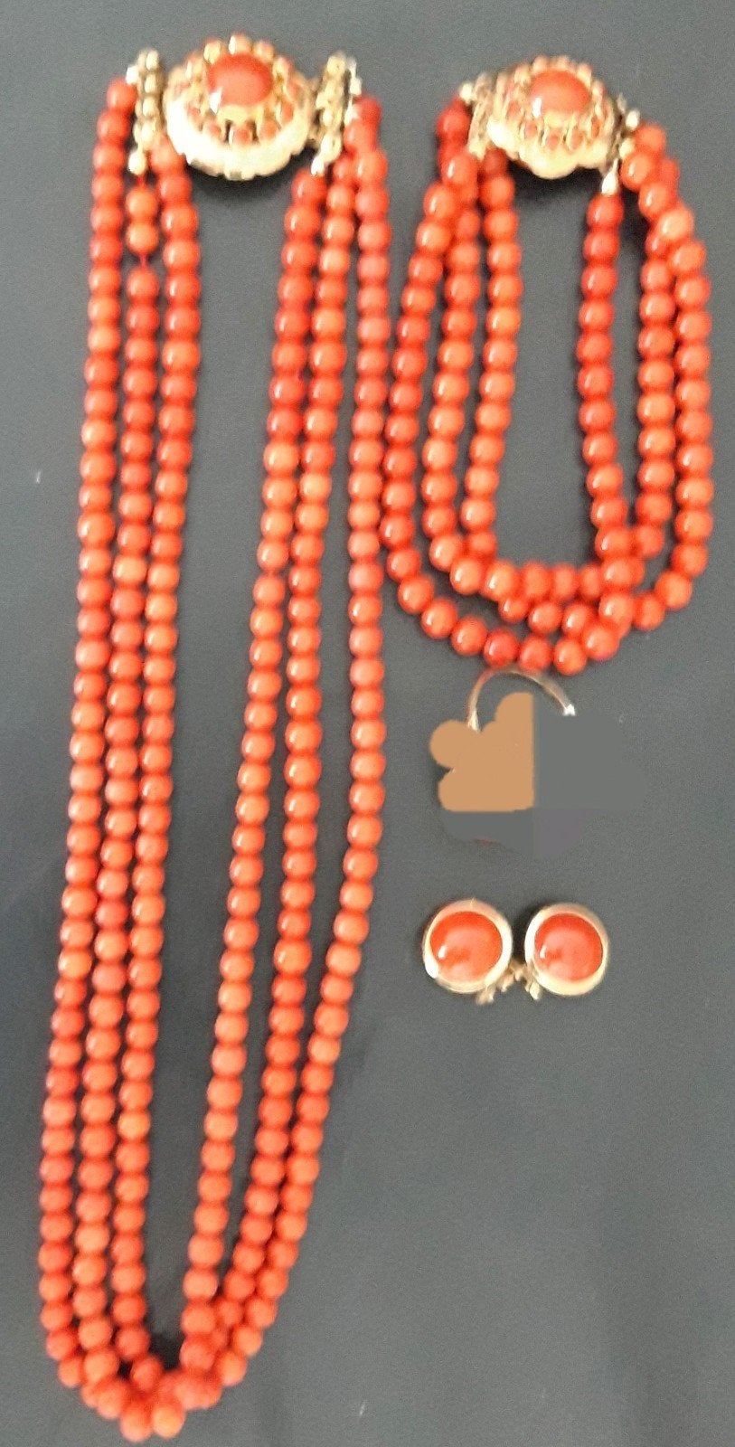 Bloedkoraal: Halsketting, Armband, Oorbellen., Sieraden, Tassen en Uiterlijk, Kettingen, Ophalen of Verzenden, Zo goed als nieuw