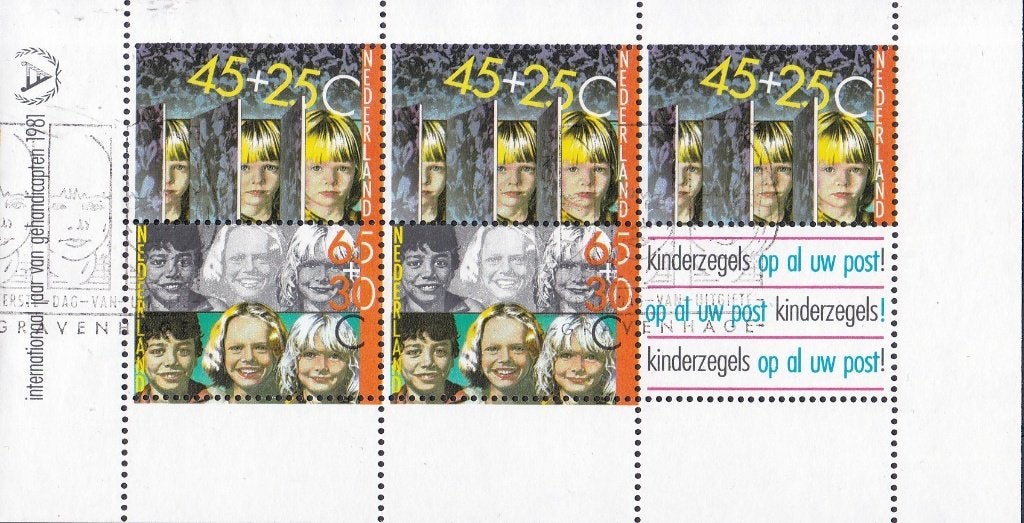 Kinderzegels, gehandicapten – gebruikt – NVPH 1236, Ophalen of Verzenden, Na 1940, Gestempeld