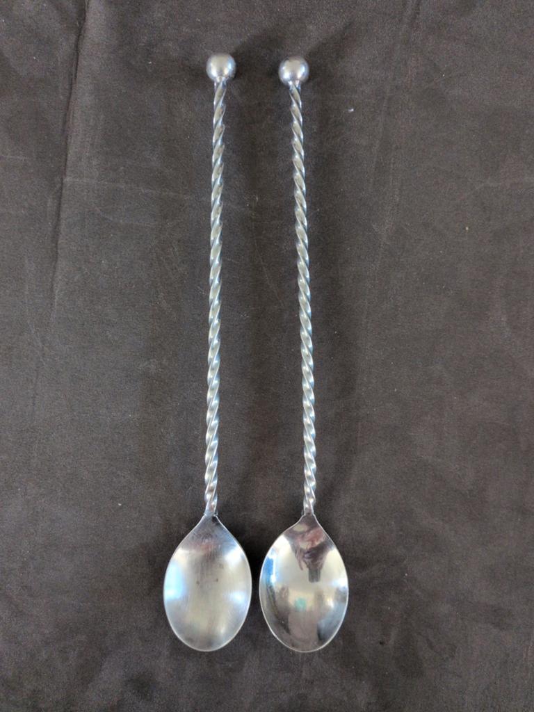 2 Vintage Douwe Egberts Cocktail/IJsslepels H.H. 18,5 cm, Antiek en Kunst, Ophalen of Verzenden