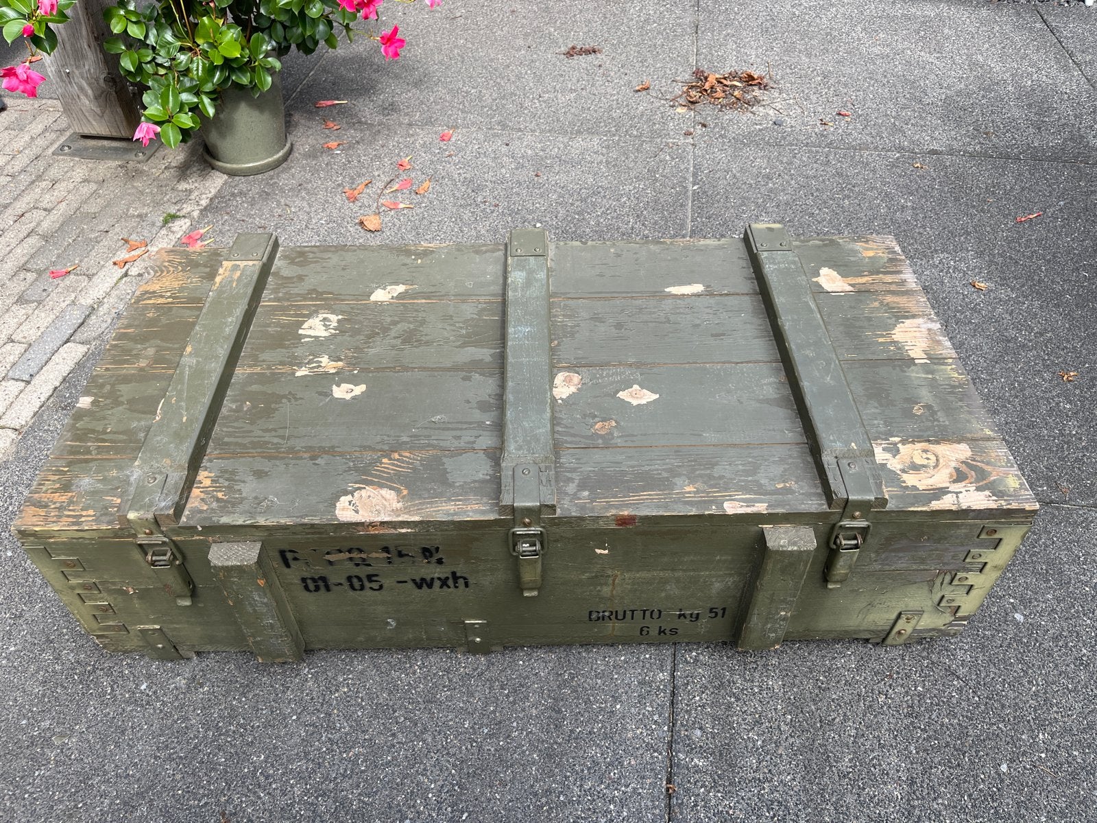Robuuste Munitiekist Hout - 101x47x27 cm, Huis en Inrichting, Woonaccessoires | Kisten, Ophalen, Gebruikt, 100 tot 150 cm, 5 – 50