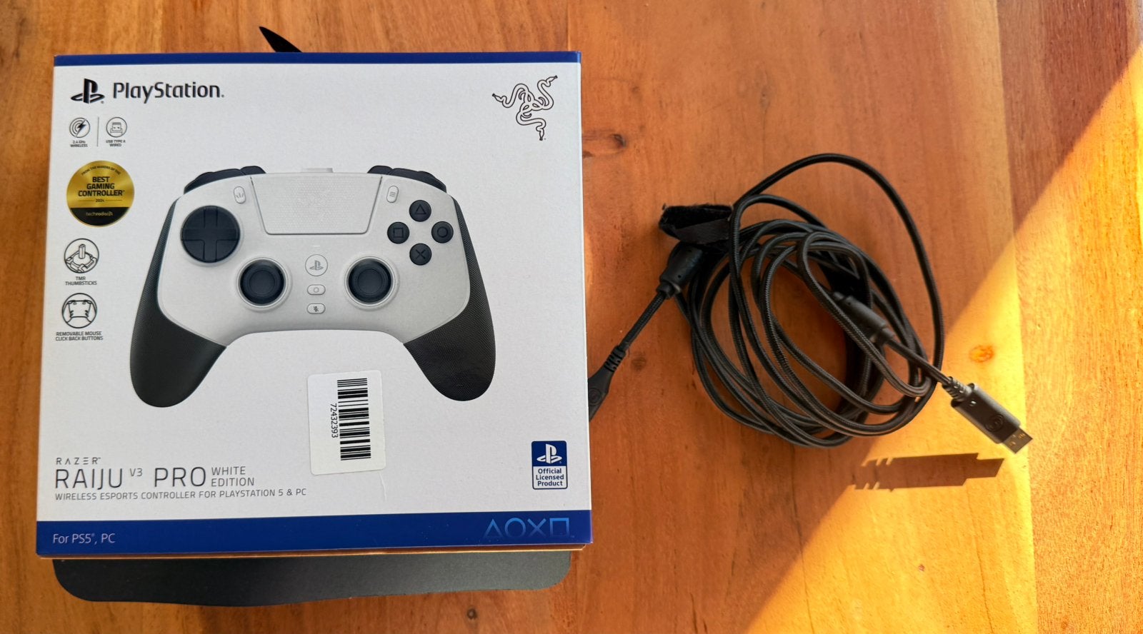 Razer Raiju V3 Pro White Edition – PS5 & PC, Ophalen, PlayStation 5, Zo goed als nieuw, Controller
