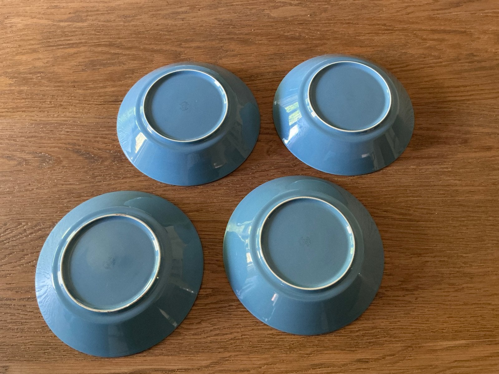Fris Edam diepe borden in koningsblauw (set van 4), vintage., Overige merken, Keramiek, Vintage, Ophalen of Verzenden