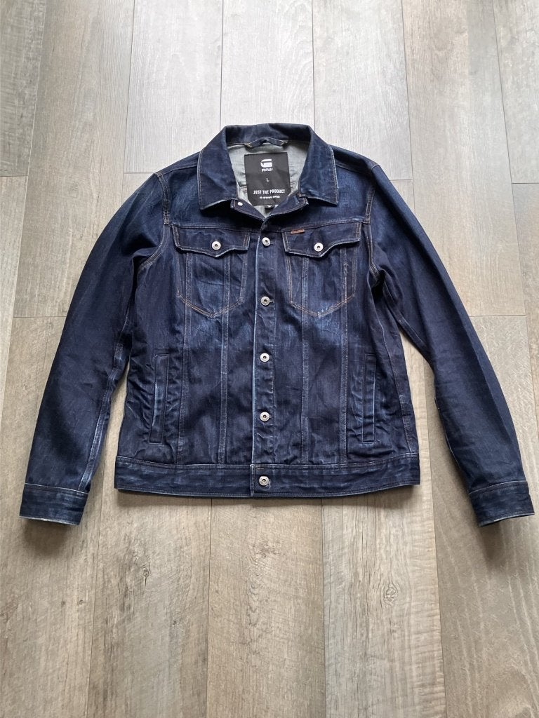 G-star Raw donkerblauw spijkerjack maat L, Blauw, Ophalen of Verzenden, Zo goed als nieuw, G-Star Raw